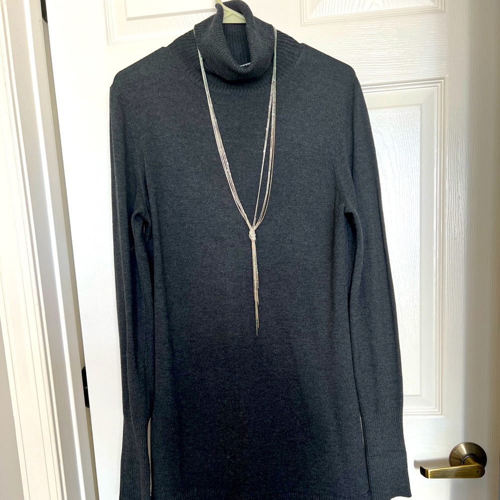 Soft Surroundings Women’s Grey Chloe Turtleneck Sweater Dress Size Medium.